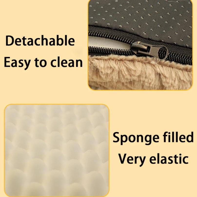 Foam Pet Bed With Removable Washable Faux Fur Cover Orthopedic Waterproof Dog Bed For Crate Anti-Slip Bottom Dog Bed