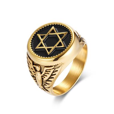 2026 Hexagram Bald Eagle Ring Male Niche Personality David Star Wrench Ring Jewelry