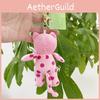 Cute Adorable Pink Polka Dot Plush Cat Keychain Doll Toy For Kids And Collectors