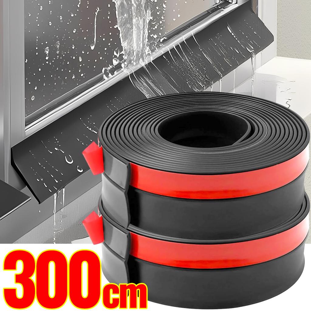 Home Window Water Blocking Bar Sliding Window Rain Weatherstrip Soft Rubber Water Rain Deflector Board Windproof Sealing Strip