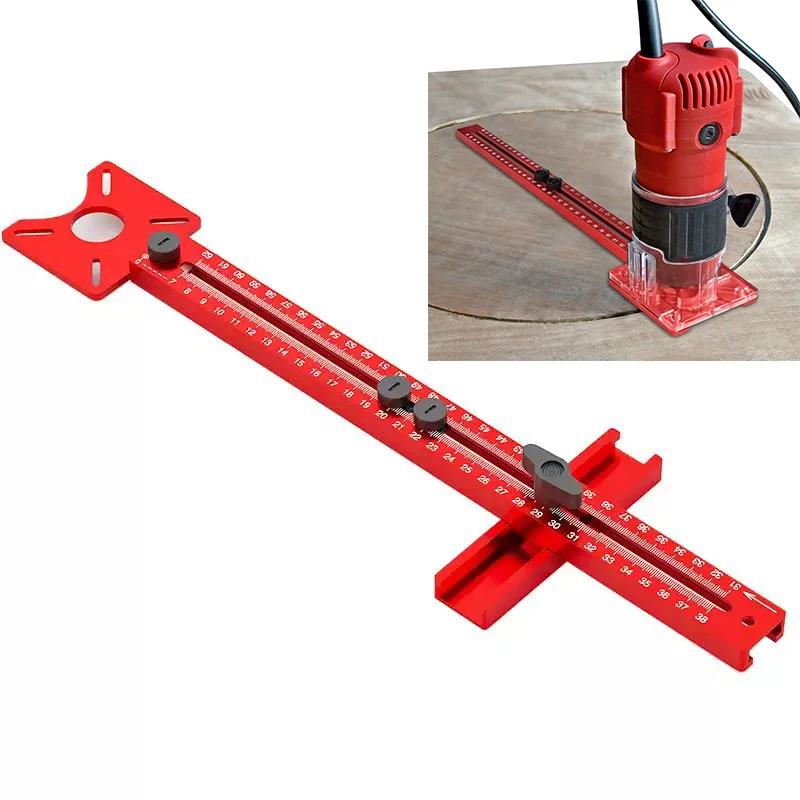 Aluminum 3-in-1 Router Slotting Jig Circular Radius Cutting Clamp Woodworking Cabinet Hardware Positioning Fixture Tool