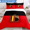 3PCS Belgium Football Crest Emblem Bedding Set 2D Printing (Includes 1 Duvet Cover + 2 Pillowcases Coreless), Bedroom decor,Fan gift