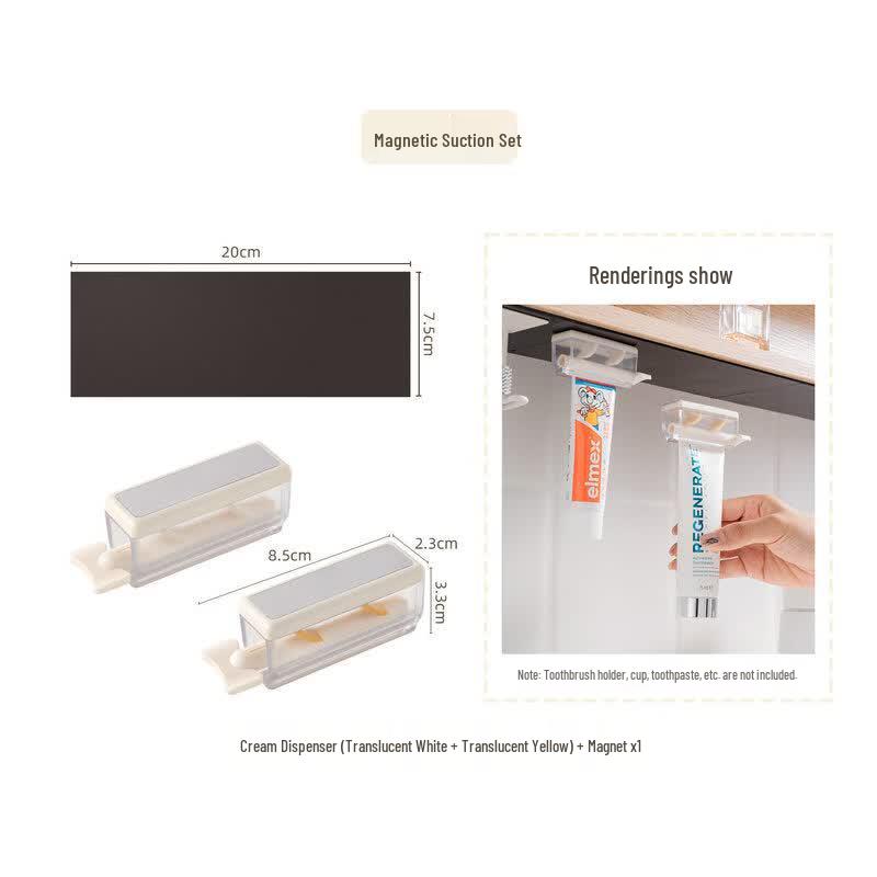 LIEI Magnetic Wall-Mounted Toothbrush & Toothpaste Holder