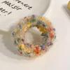 1PCS New Colored Dot Plush Hair Loop High Elastic Thick Ponytail Holder Vintage No Harm Hair Scrunchie Women Girl Hair Accessory