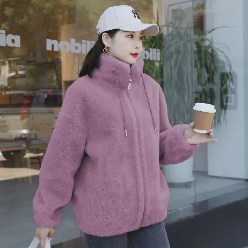 2022 Winter Korean Style High-end Double-faced Cashmere Wool Coat for Women - Medium-length, Fashionable