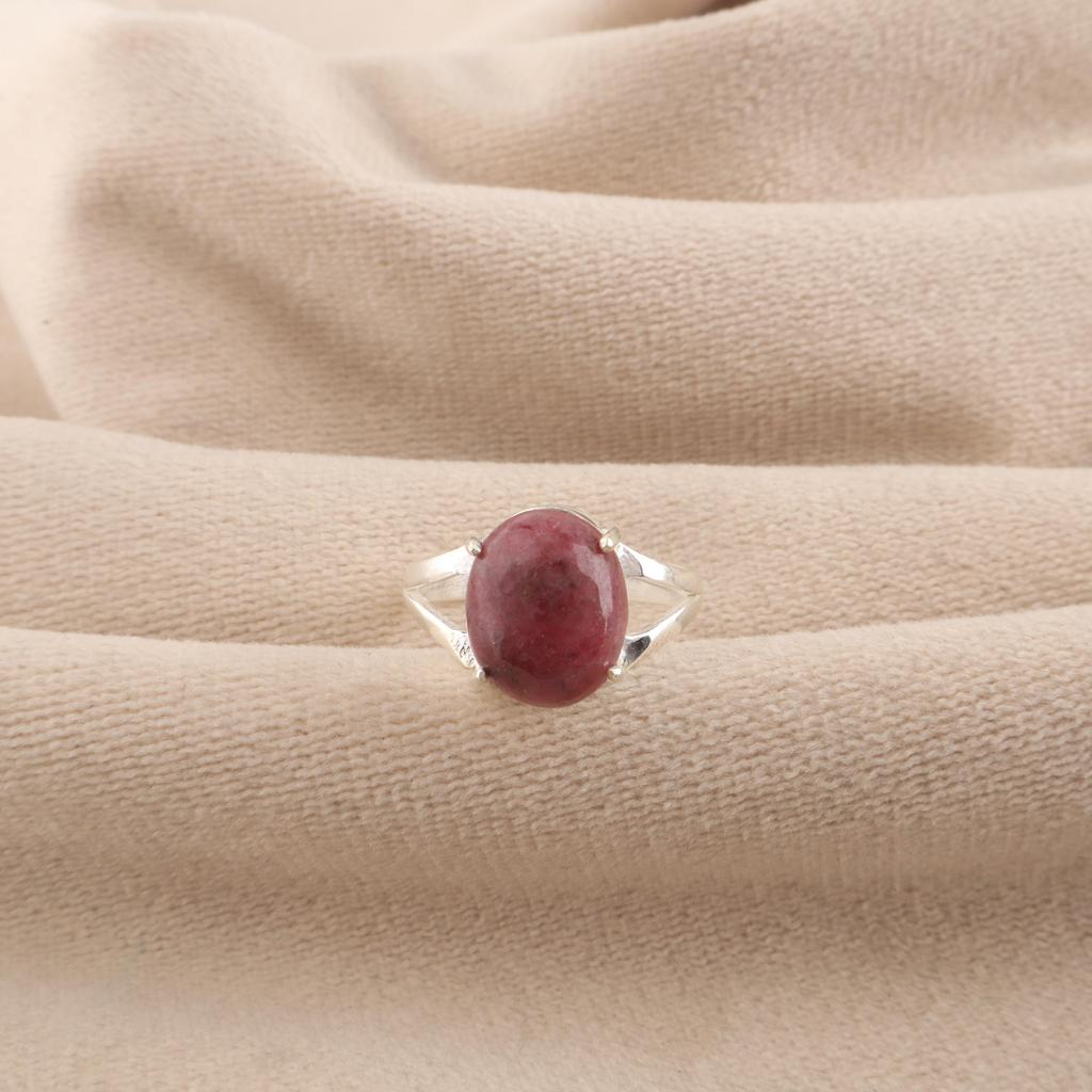 Black Rhodonite Gemstone 925 Sterling Silver Handcrafted Prong Set Ring Gift For Love RR-75-28