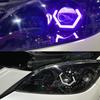 Pair 80mm RGB Hexagon Halo Rings LED DRL Turn Signal For Headlight Fog Retrofit