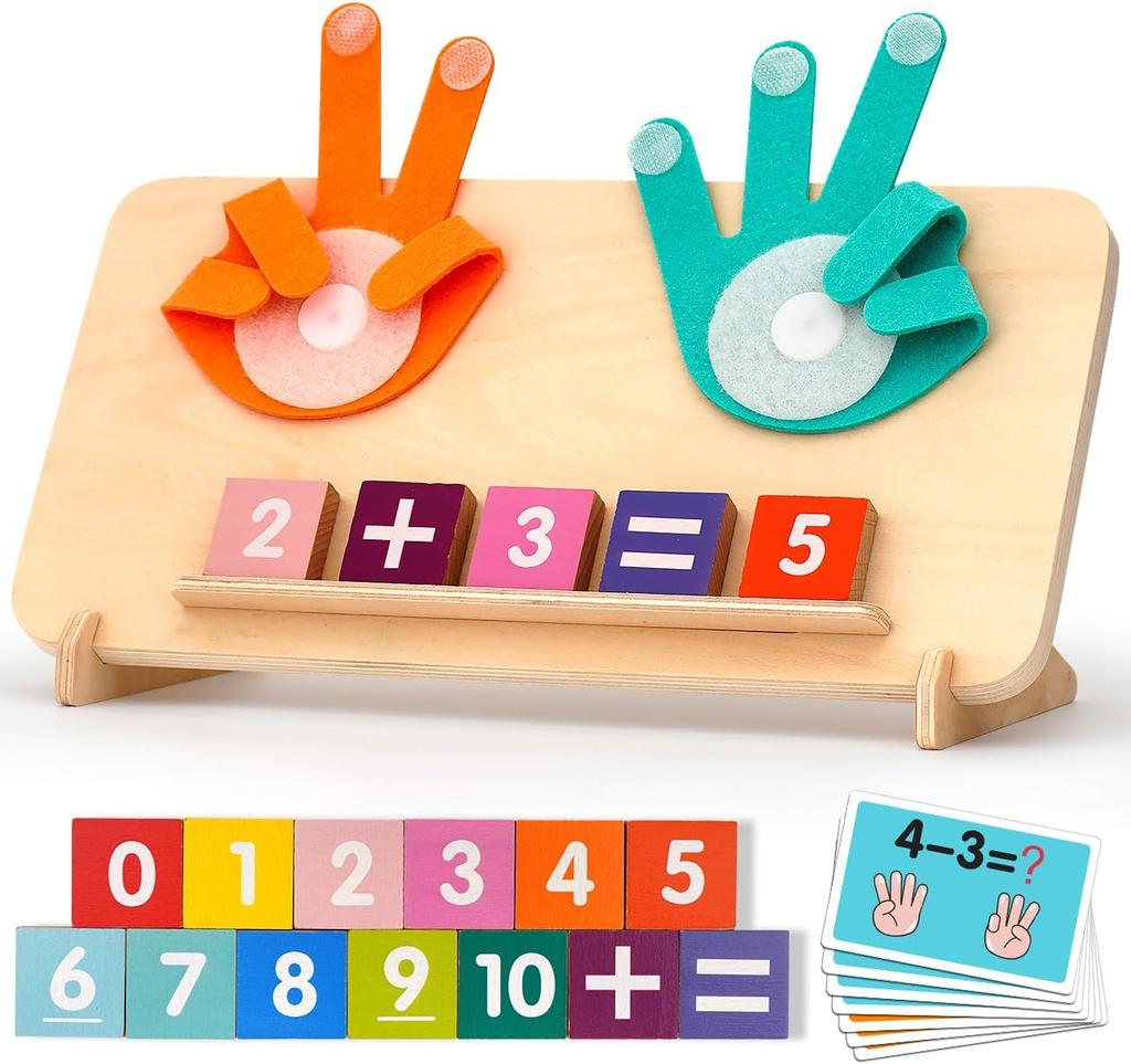 Preschool Learning Toys for Toddlers 2-4, Educational Math Manipulatives Number Counting Blocks for Kids, Montessori Toys for 3-5 Boys Girls Gifts