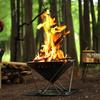 Large Outdoor Stainless Steel Folding Barbecue Grill and Fire Pit for Camping and Picnics