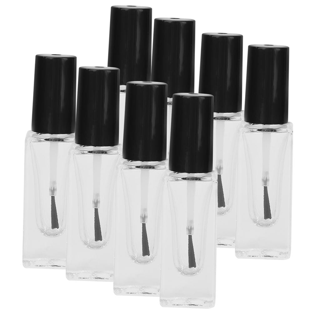 8 Stück Nachfüllbare Nagellackflaschen Transparentes Glas Nagellack Rechteckige Flaschen 7ml