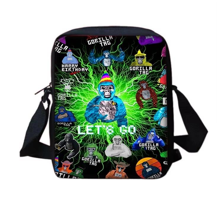 Etichetta Gorilla Cool Novità Cartone Animato Zaino Scolastico per Bambini Con Borsa a Spalla Astucci Zaini Scolastici per Ragazzi Ragazze Miglior Regalo