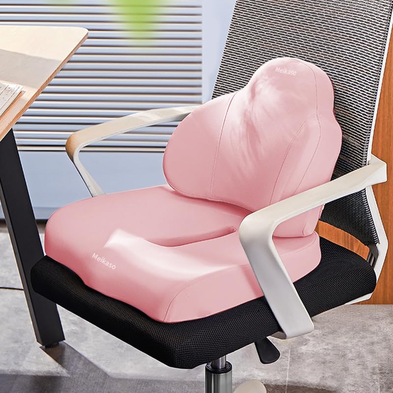 Meikaso Seat Cushion 2-Piece Set: Seat Cushion, Lumbar Cushion, Memory Foam Cushion, Fashionable Car Lumbar Support Pillow, Upgraded High-End Ergonomi