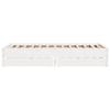 Vidaxl Bed Frame Without Mattress, White, 135X190 Cm, Solid Pine Wood