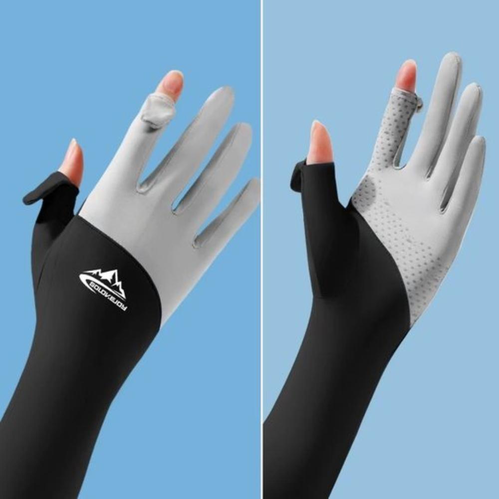 Sun Protection Summer Long Arm Covers Thin Anti-UV Arm Sleeves Men Ice Silk Sleeves  Sports