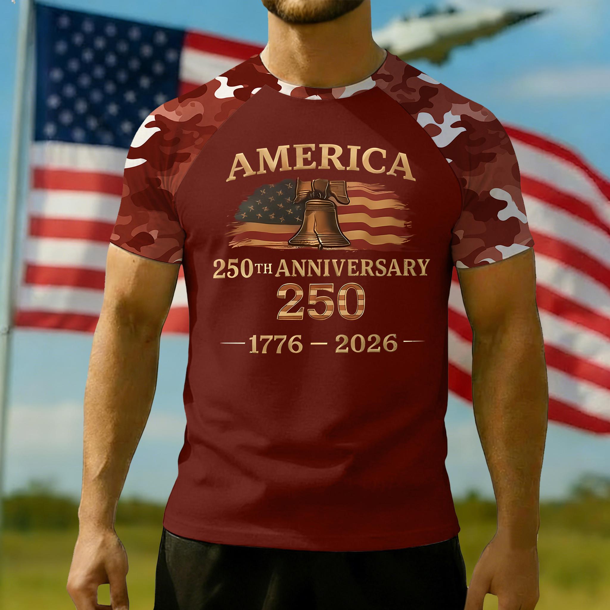 

Men s Casual Independence Day Printed Round Neck T-shirt XL червоний