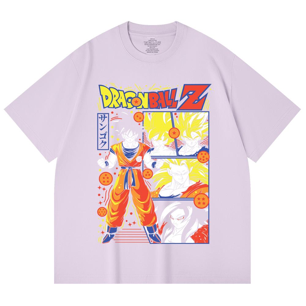 230 Gsm 100% Cotton Dragon Ball V56 Goku Print Unisex Heavy Cotton T Shirt