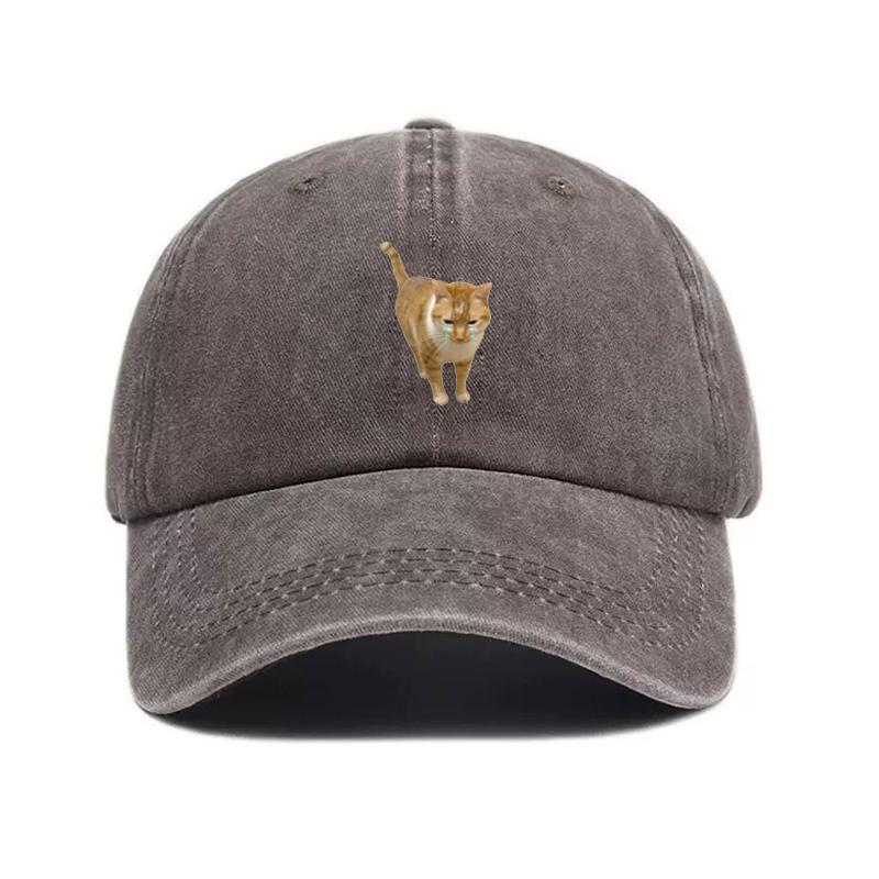 

Customize Vintage Washed Cotton Baseball Cap Men Funny Meme Pattern Fashion Dad Cap Adjustable Casual Daily Wear Streetwear Hat