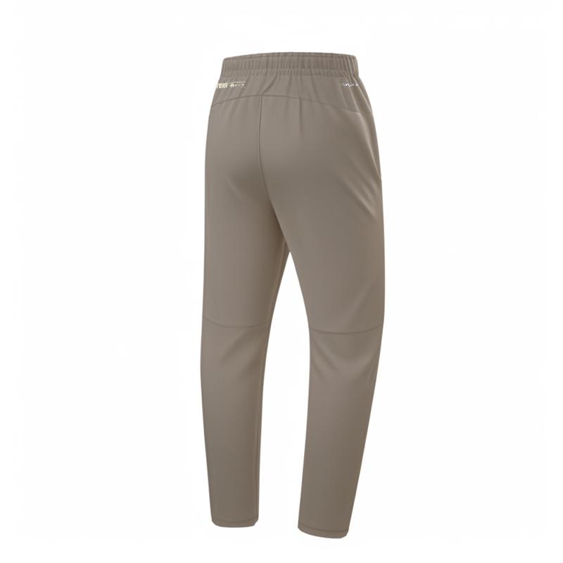 Li Ning Basketball Series Logo Elastic Printed Straight Casual Pants Men Bottoms Tree-Gray Brown AKLU535-4