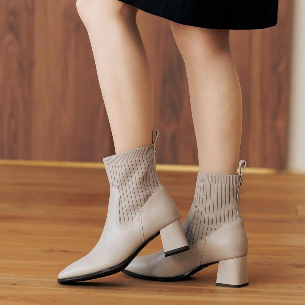 HIMIKO/Himiko/Rib Knit Boots/631419 Ivory 240