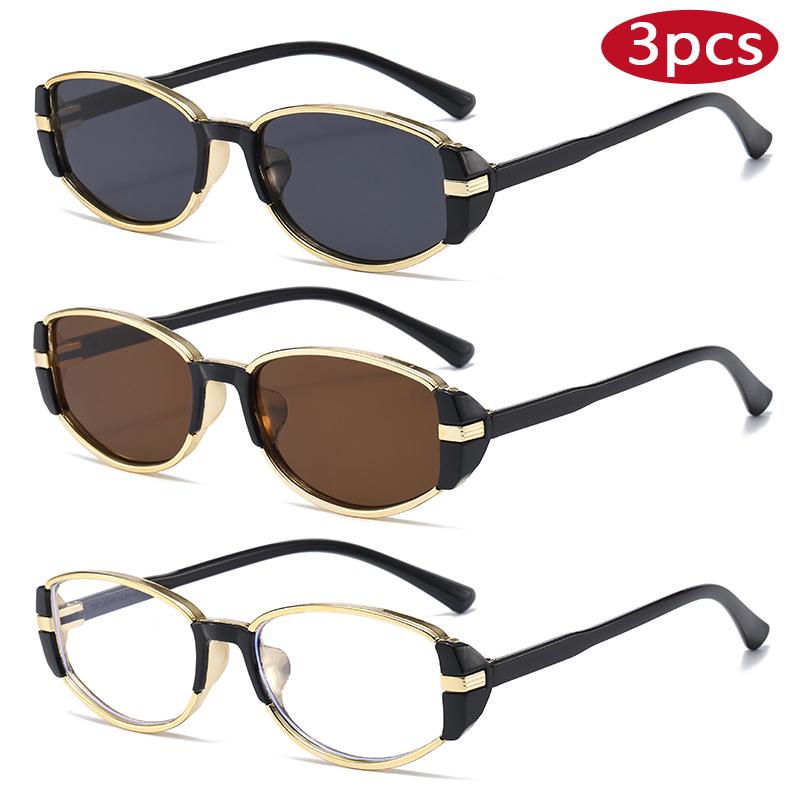 

3pcs Vintage Brand Personality Square Sunglasses Fashion Women High Quality Sun Glasses Outdoor Sunscreen UV Protection Glasses