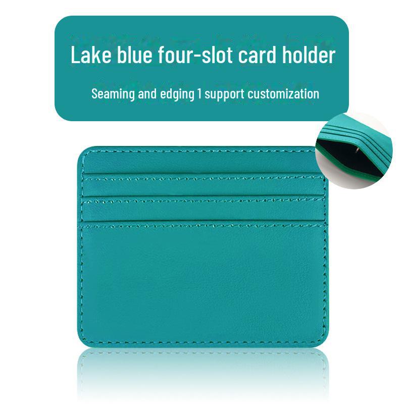 High-Capacity Leather Card Holder with Multiple Slots for Women
