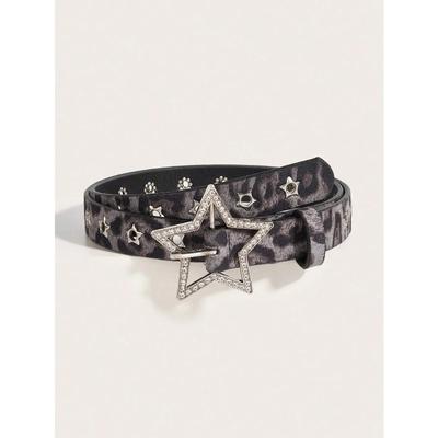 1pc Women's Y2K Star Studded Metal Hollow Star Belt, Suitable For Casual Daily Wear