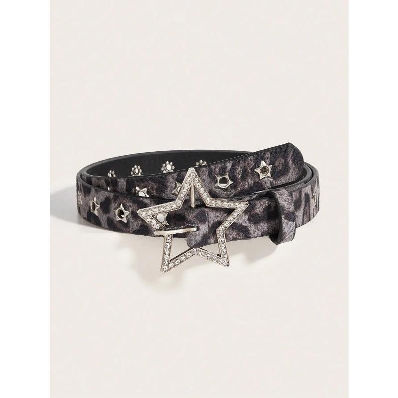 1pc Women's Y2K Star Studded Metal Hollow Star Belt, Suitable For Casual Daily Wear