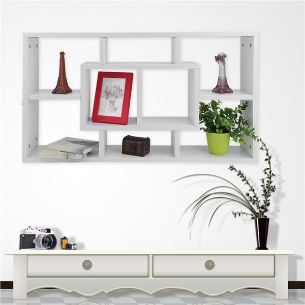 Sechseckiges Gitter-Wandlagerregal Schwimmende Wandregale Figure Bedroom