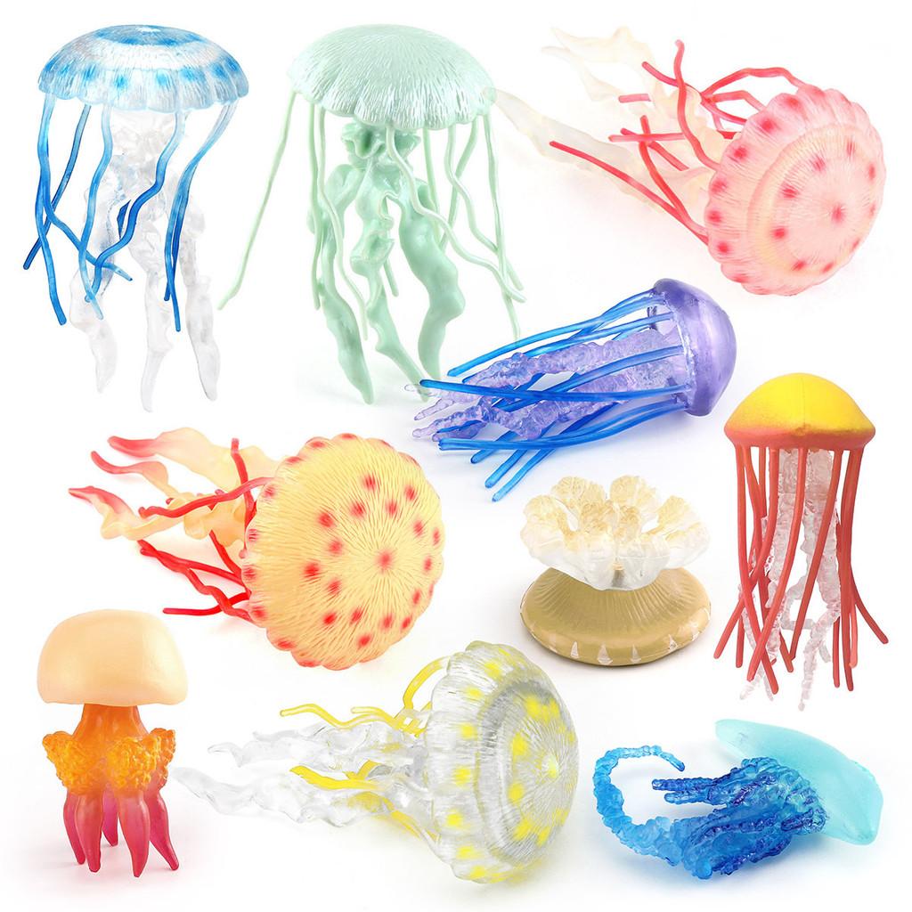 Life Marine Plastic Jellyfish Statue Static Tabletop Ornament For Home Decor