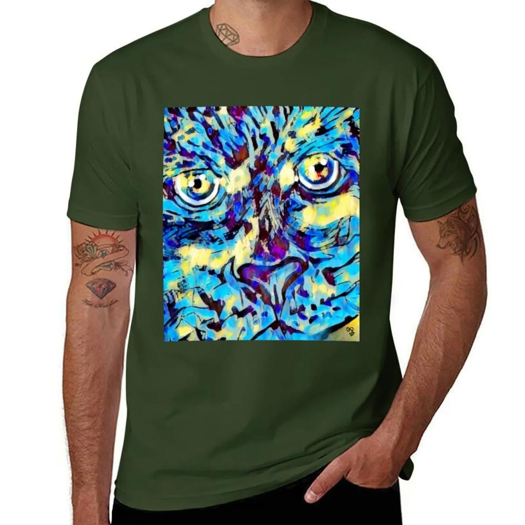 Enigmatic Gaze - Abstract Feline Art T-Shirt cute clothes anime boys whites heavyweight t shirts for men