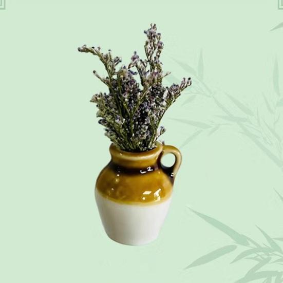 5/7/8Pcs Mini Ceramic Vase Refrigerator Magnet Home Office Kitchen Locker Fridge 3D Miniature Flower Vase Pot Magnetic Decoration Ornament