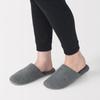 Japanese MUJI Cotton Piqué Comfort Slippers Gray