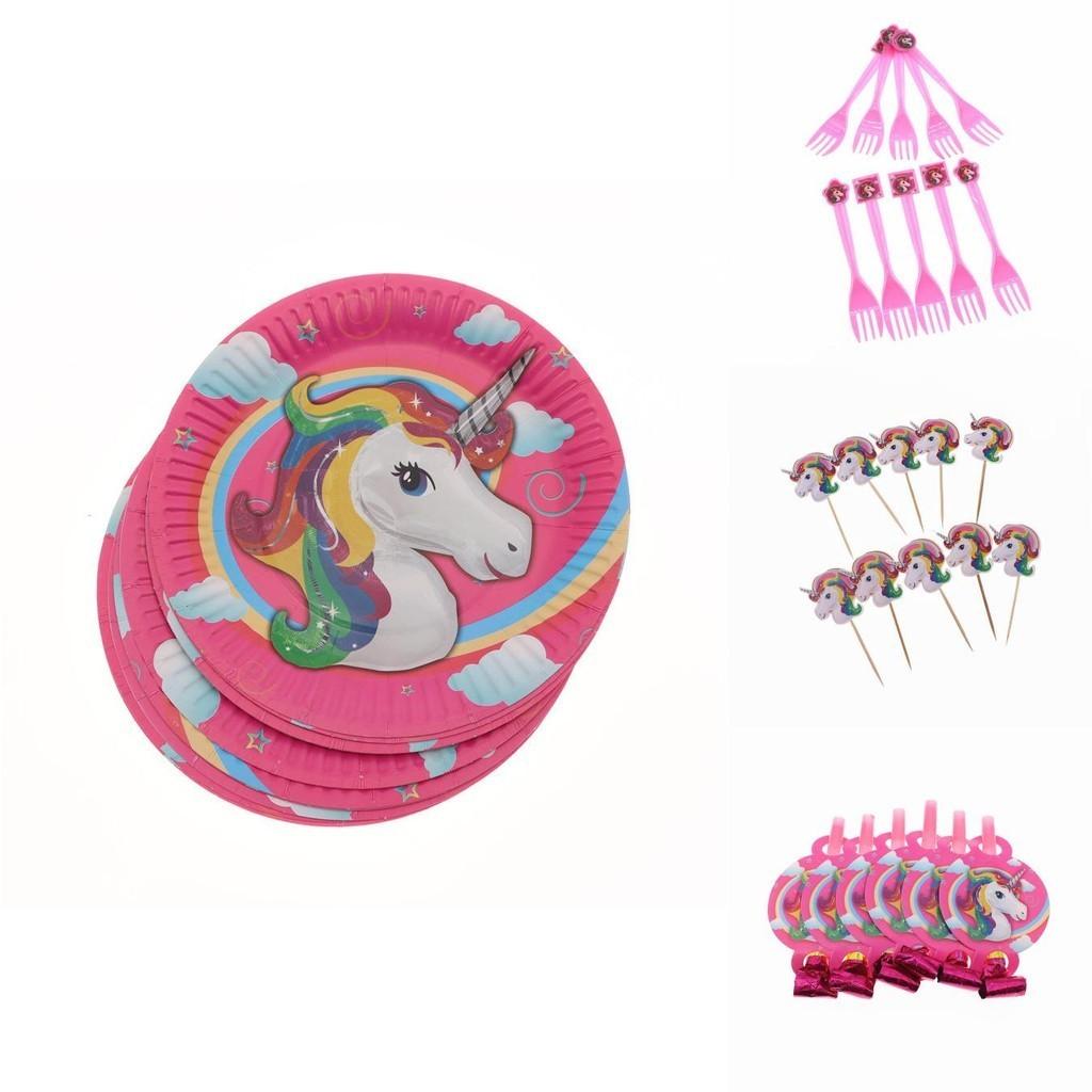 Enchanting Unicorn Kids Birthday Party Supplies Complete With Delightful Plates And Tablecloth