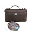 2025 New Gold Buckle Nubuckle Cowhide LP19 Lunch Box Bag Genuine Leather Versatile Small Square Bag Handheld One Shoulder Crossbody Bag for Women