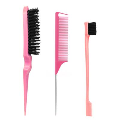 Hair Styling Comb Set 3 Pieces Includes Tail Comb Detangling Brush and Scalp Massager Suitable for Home Use and Professional Hair Care