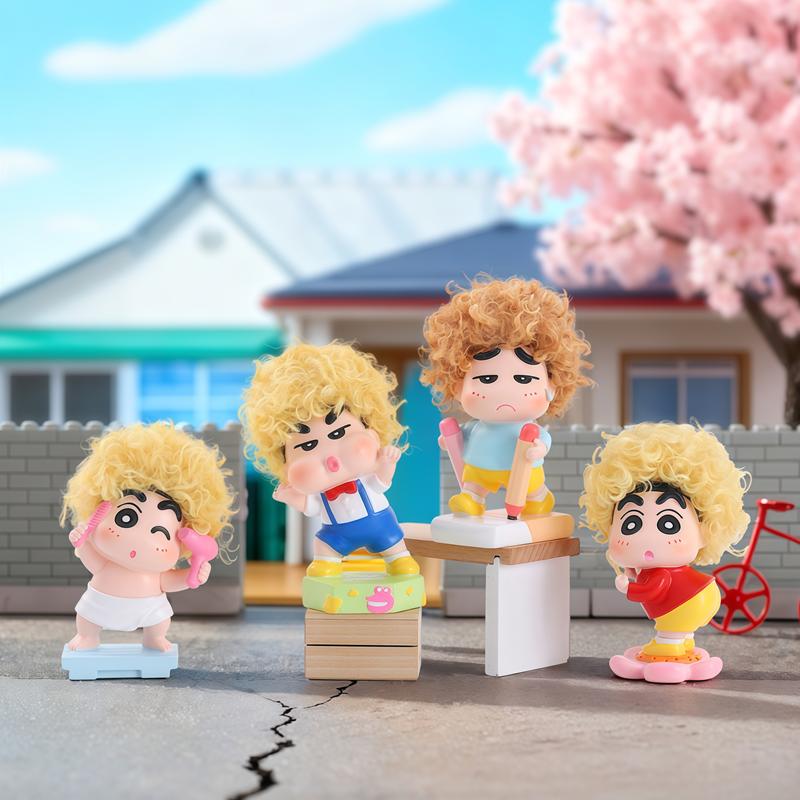 New Crayon Shin-Chan Afro Series Cartoon Anime Figure Surprise Desktop Decoration Model Doll Birthday Gift For Anime Fans