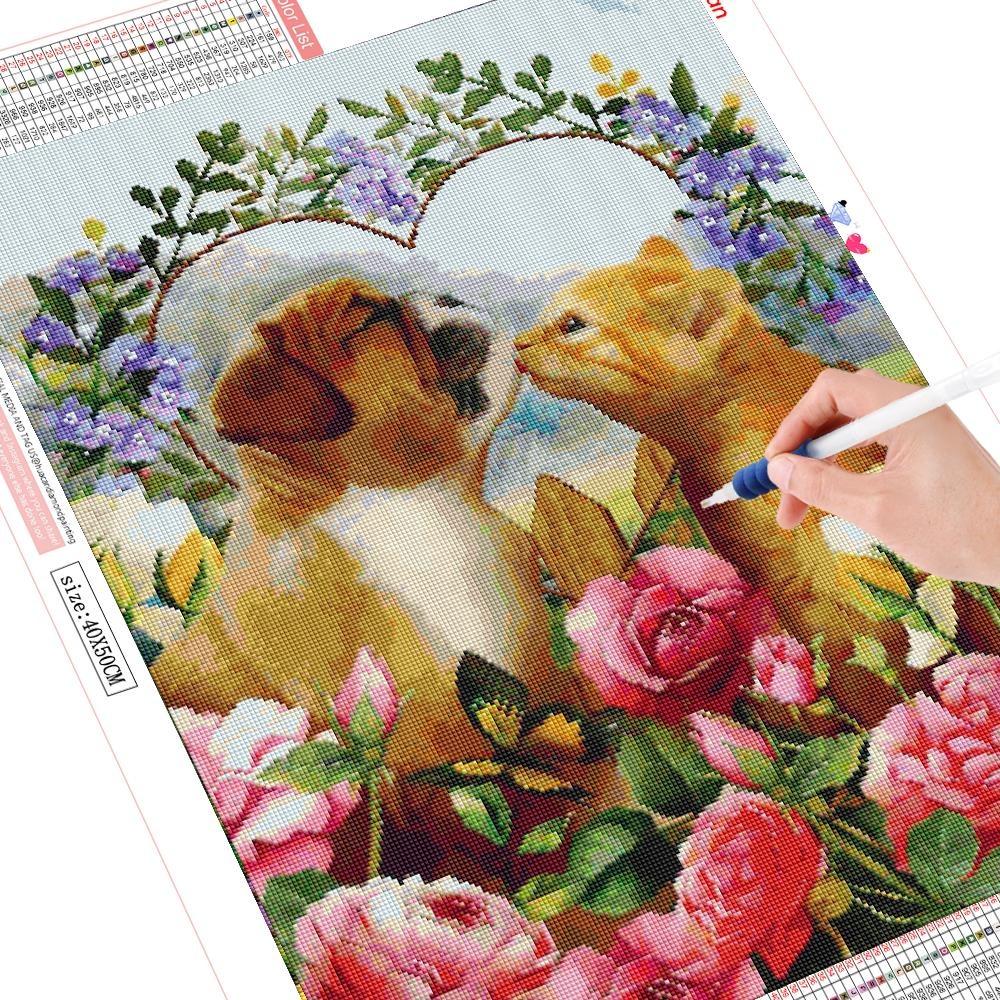 Full Drill Diamond Painting Dog Cat Diamond Art Embroidery Animal Mosaic Handmade Gift Home Decor