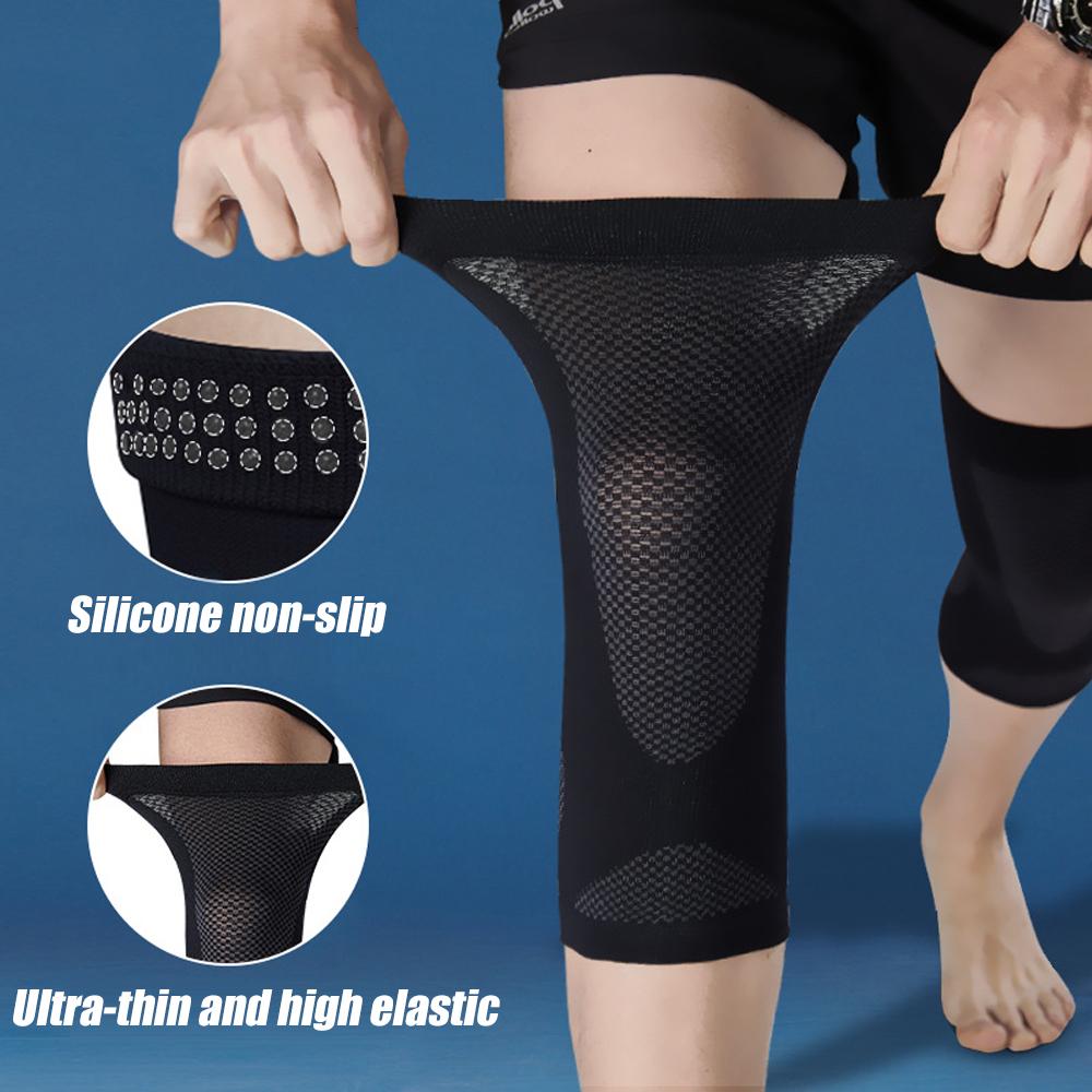 1 Pair Ultra Thin Anti Slip Knee Support Brace Sleeve Knee Warmer Protector for Running Hiking Outdoor Sports Activities Unisex