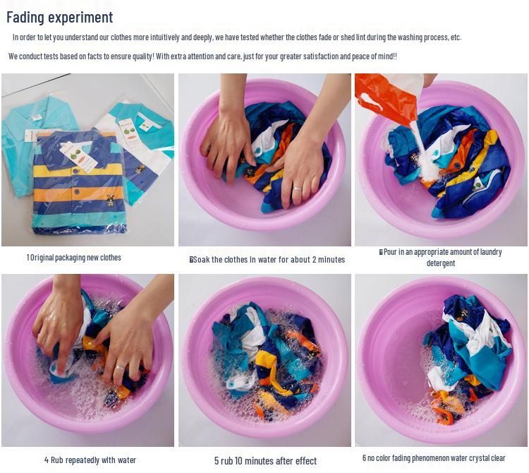 Boys' Korean Style Striped Long-Sleeve Polo Shirt with Turn-Down Collar (Sizes 100-170 cm) - Autumn & Spring Wear