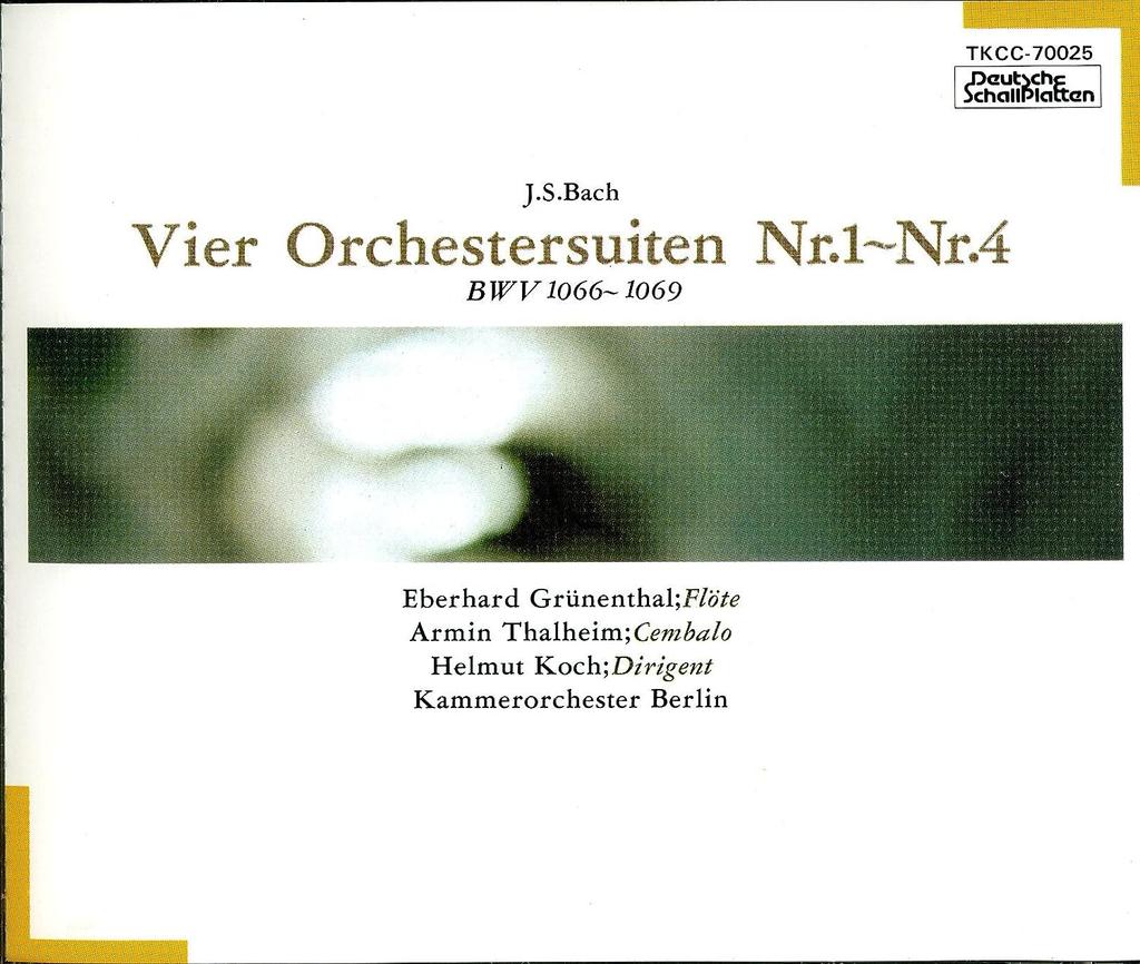 CD HELMUT KOCH KAMMERORCHESTER BERLI  J.s.bach Vier Orchestersuiten Nr.1 TKCC70025  1993 Japan Classical Used