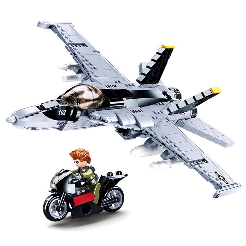 Xiao Luban Bumblebee Fighter & Cobra Attack Helicopter Kids Building Block Toys