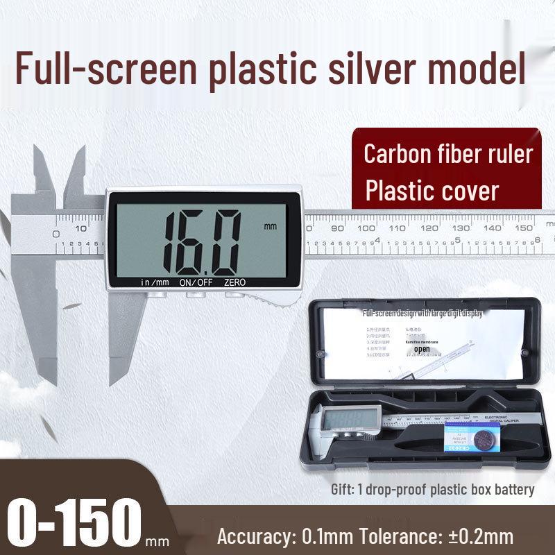 High-Precision Digital Vernier Caliper for Jewelry & Crafts: All-Plastic Design, Ideal for Measuring Small Items like Bracelets and Pearls.