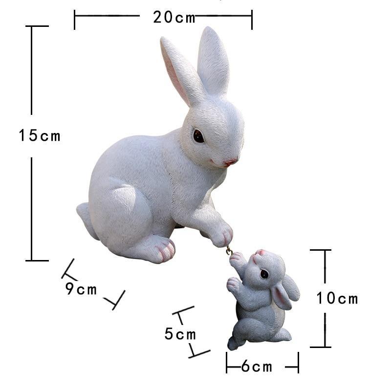 Garden Statues Rabbit Figurine Ornaments Micro Landscape DIY  Decorations Easter Bunnies Statue Patio Fairy Garden Decoration