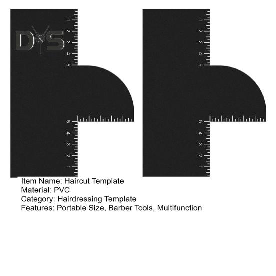 1/2 Stück Haarstyling-Vorlage für Männer, Farbverbesserung, Friseurkarte mit Messanzeige, Anleitung zur Haarlinienaufstellung für Männer, Formgebung der Haarschnitt-Vorlage