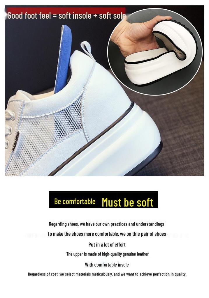 2026 Women's Wedge Platform Thick Sole Casual Shoes - Height-Boosting, All-Season White Flats with Extra Velvet