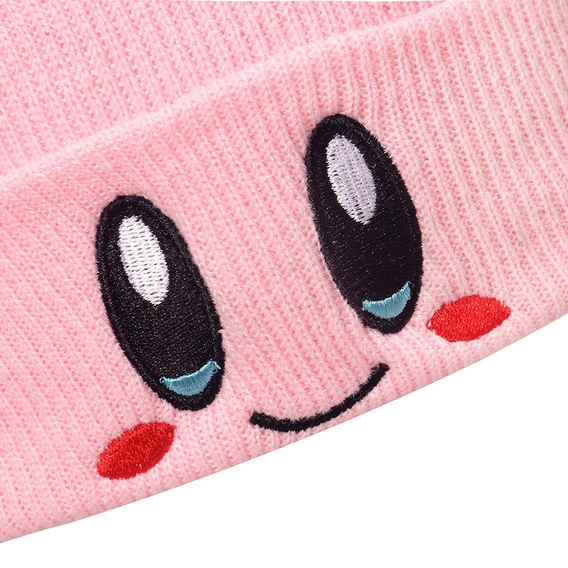 Cross-border New Autumn and Winter Leisure Cute College Style Knitted Hat Actress Kirby Expression Cold Hat Versatile Wool Hat