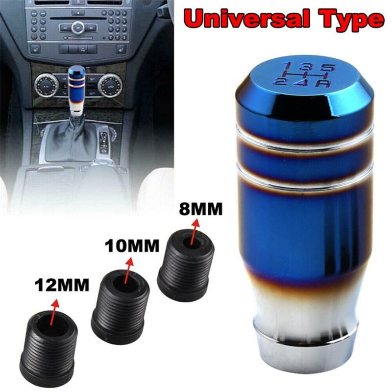 New Universal 5 Speed Manual Car Gear Lever Stick Shift Knob Shifter with Adapters