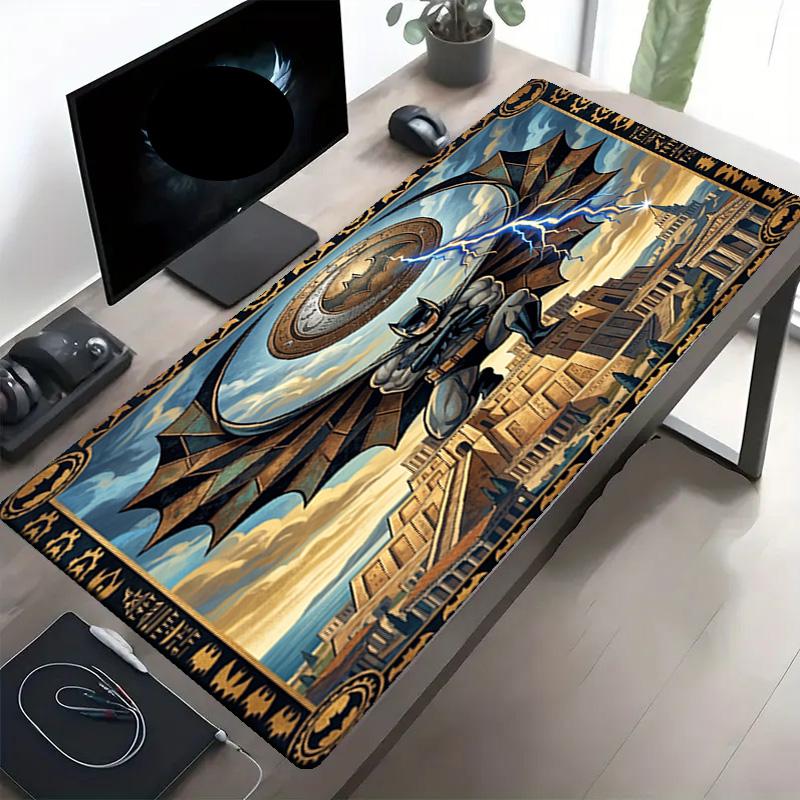 Batman Print Mouse Pad, Anti‑Slip Desktop Keyboard Mat, for PC Laptop Gaming Working Daily Use, Cool Festival Surprise Gift
