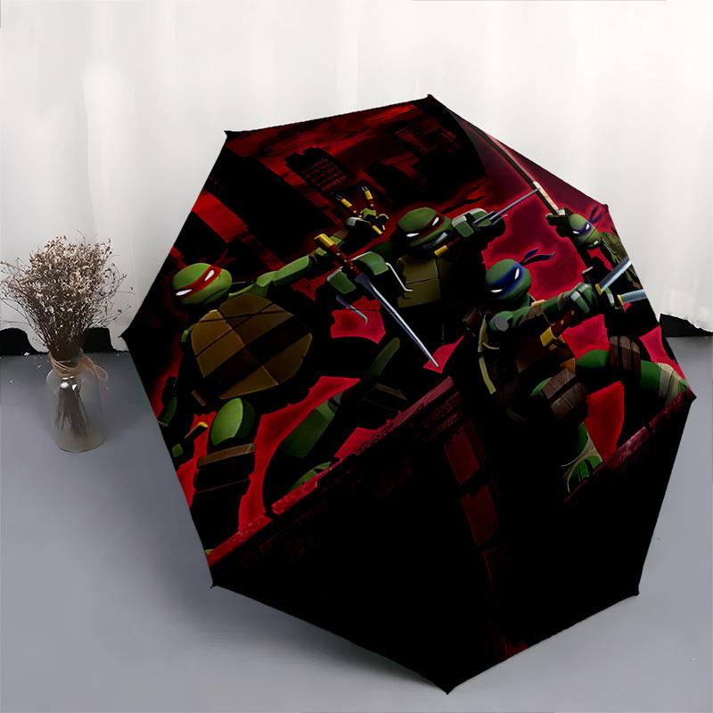 Teenage Mutant Ninja Turtles Automatic Folding Umbrella Compact 8 rib Design,Unique Style,Suitable for Everyday Outdoor Use,Perfect Gif