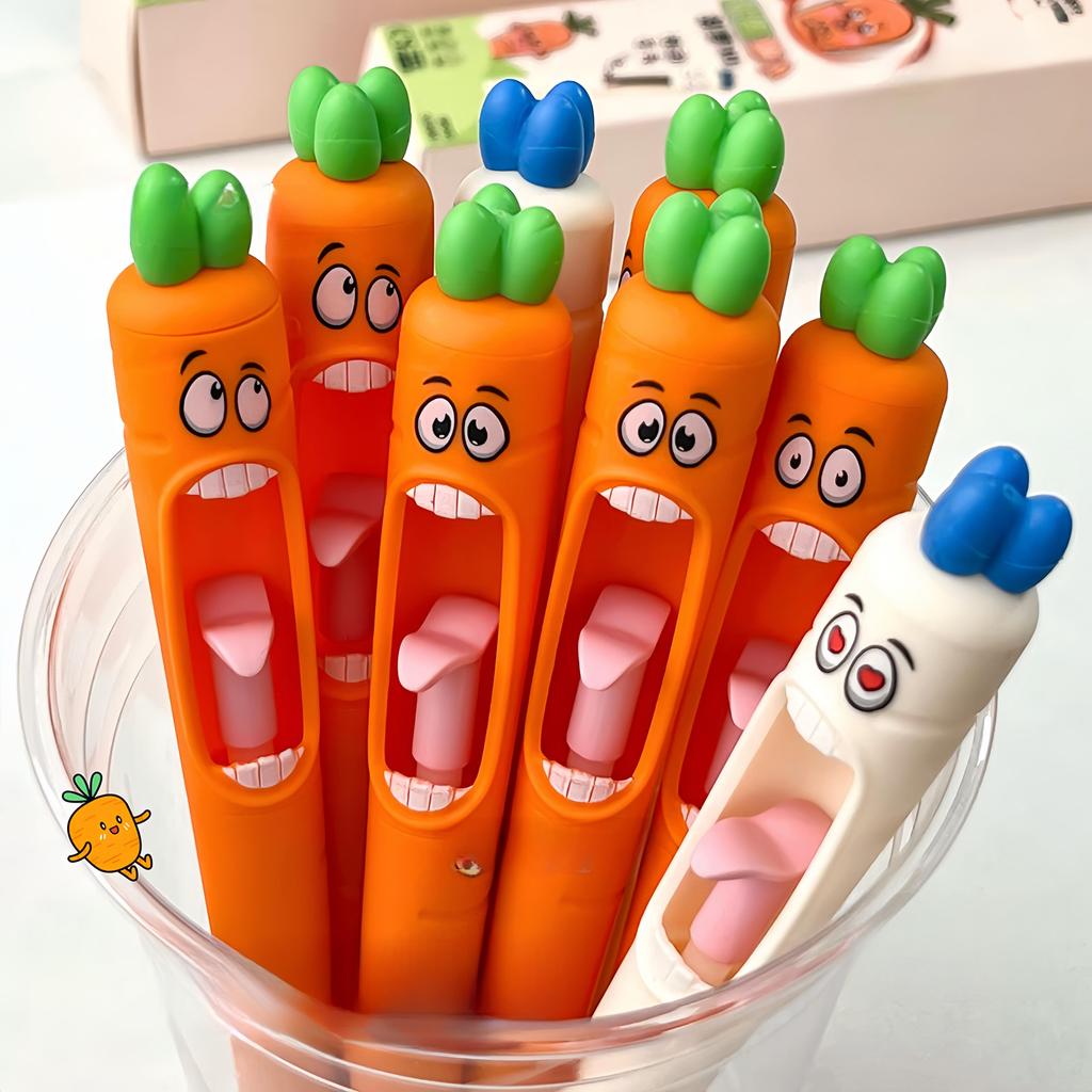 4PCS Creative Pens, a Cartoon Style Ballpoint Pen Cartoon Unzip